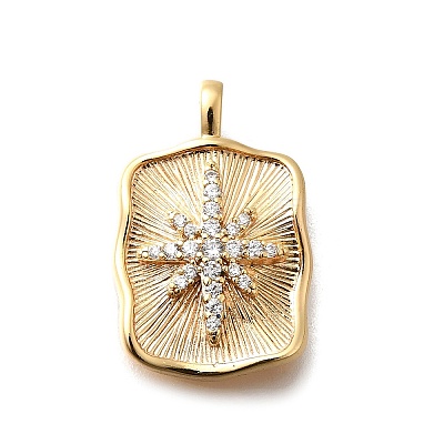 Brass Micro Pave Cubic Zirconia Pendants KK-M318-37G-1