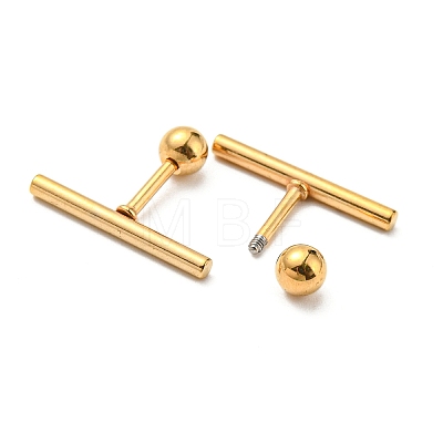 Ion Plating(IP) 304 Stainless Steel Stud Earrings EJEW-Z034-04E-G-1