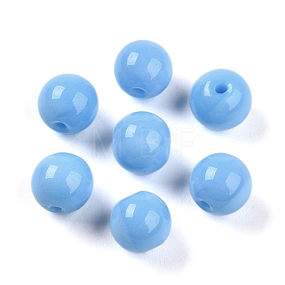 Opaque Solid Color Glass Beads GLAA-N007-8mm-A14-1