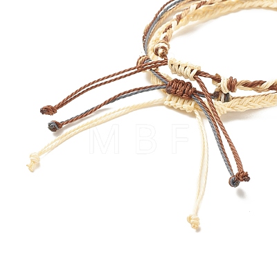 3Pcs 3 Style Waxed Polyester Braided Bracelets Sets BJEW-JB08115-02-1