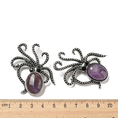 Natural Amethyst Octopus Brooch G-Z050-01D-1