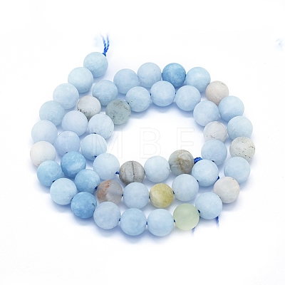 Natural Aquamarine Beads Strands G-E561-01-12mm-1