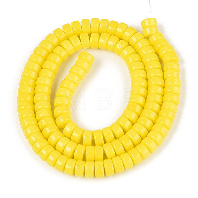 Opaque Solid Color Glass Beads Strands GLAA-N026-3x6mm-03-1