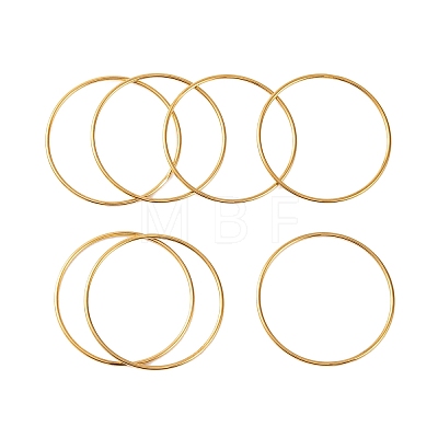 7 cs PVD Vacuum Plating 304 Stainless Steel Bangles Set for Women BJEW-A011-09F-G-1