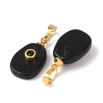 Natural Obsidian Pendants G-P628-02G-04-1