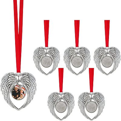 6Pcs Alloy Pendant Cabochon Settings HJEW-FH0001-23-1