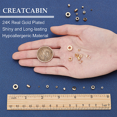 CREATCABIN 60Pcs 10 Style Brass Beads KK-CN0001-64-1
