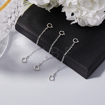 3Pcs Sterling Silver Chain Extender STER-BBC0006-76S-1