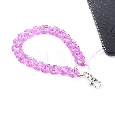 Transparent Acrylic Curb Chain Mobile Straps HJEW-JM00452-01-1