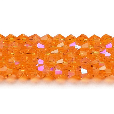 Transparent Electroplate Glass Beads Strands EGLA-A039-T4mm-L23-1