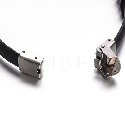 Jewelry Black Color PU Leather Cord Bracelets BJEW-G467-16-1