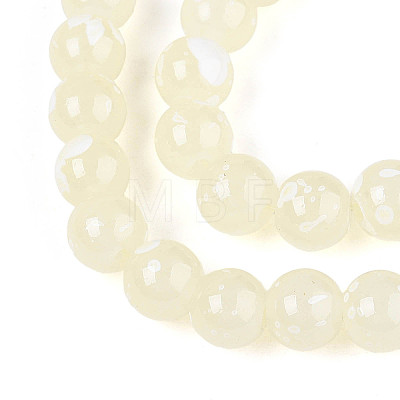 Baking Paint Glass Beads Strands DGLA-N015-8mm-08-1