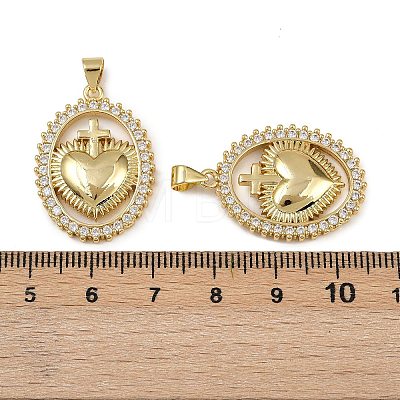Brass Micro Pave Cubic Zirconia Pendants KK-I358-068G-03-1