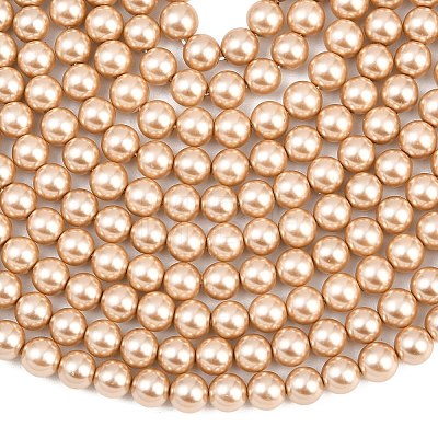 Eco-Friendly Dyed Glass Pearl Round Beads Strands HY-A002-8mm-RB064-1
