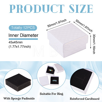 Rhombus Textured Cardboard Ring Gift Storage Boxes CON-TAC0001-07A-1