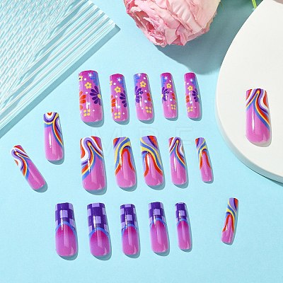 ABS Plastic Full Cover Press On False Nails DIY-CJC0006-16-1