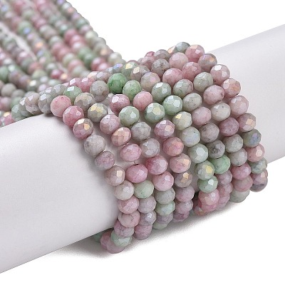 Faceted Electroplated Glass Beads Strands X-GLAA-C023-02-C17-1
