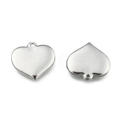 Tarnish Resistant 304 Stainless Steel Stamping Blank Tag Heart Pendants STAS-R063-02-1