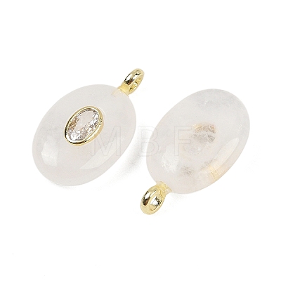 Natural Quartz Crystal & Cubic Zirconia Pendants G-Z076-01G-14-1