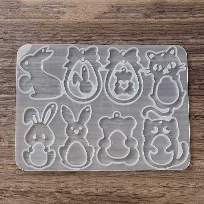 Rabbit Easter Theme DIY Pendant Silicone Molds DIY-G103-01B-1