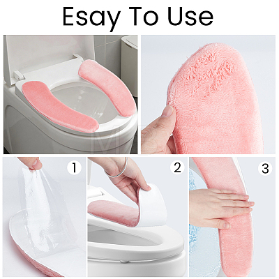 Self-adhesive Polyester Toilet Seat Cushion AJEW-CN0007-82-1
