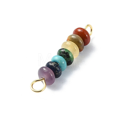 7 Chakra Gemstone Beaded Connector Charms PALLOY-JF02531-02-1