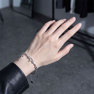 201 Stainless Steel Heart Key with Angel Wings Charm Bracelets for Men Women WG5D024-01-1