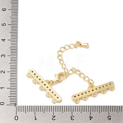 Brass Micro Pave Cubic Zirconia Chain Extender KK-L216-004D-G-1