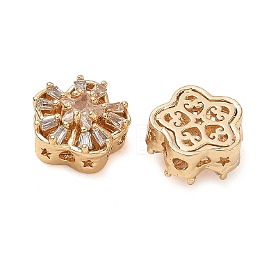 Brass Micro Pave Cubic Zirconia Beads CU-CBA3F77-08G-01-1