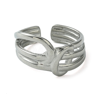 Non-Tarnish 304 Stainless Steel Open Cuff Ring RJEW-L110-002P-1