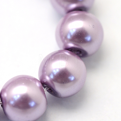 Baking Paint Pearlized Glass Pearl Round Bead Strands X-HY-Q003-10mm-44-1