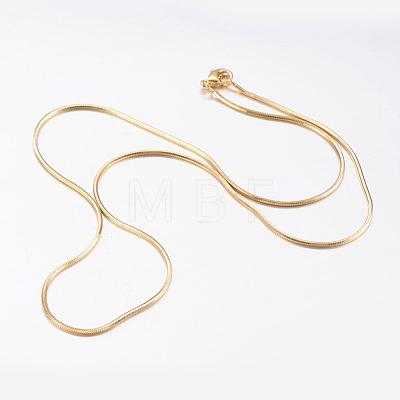 Brass Snake Chain Necklaces MAK-L009-01G-1