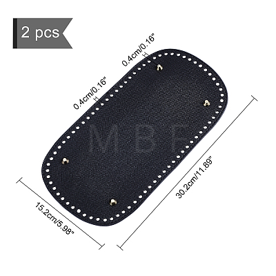   2Pcs PU Leather with Iron Oval Bottom FIND-PH0001-99A-1