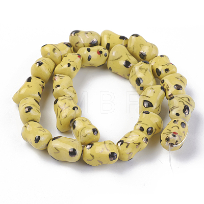 Handmade Porcelain Puppy Beads Strands PORC-L033-002-1