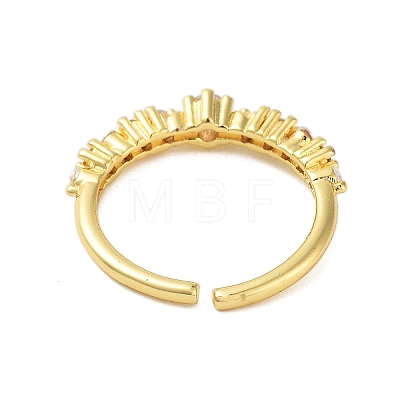 Brass Pave Cubic Zirconia Cuff Rings RJEW-U012-03G-02-1