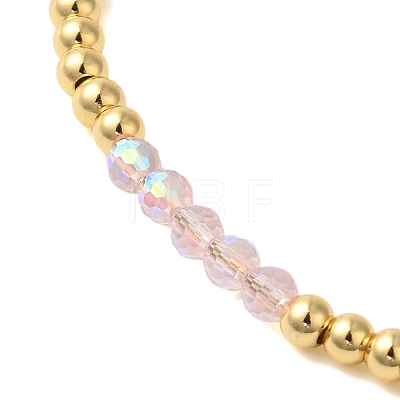 Rack Plating Brass and Glass Bead Necklaces NJEW-C056-02G-01-1