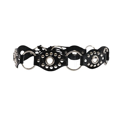 Alloy with Imitation Leather Eye Link Knot Tie Chain Belts for Women FS-WG2C858-01-1