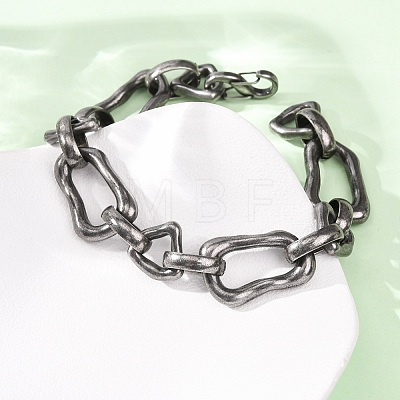 304 Stainless Steel Chunky Link Chain Bracelets for Women Men BJEW-C148-03AS-1