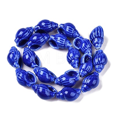 Handmade Printed Porcelain Beads Strand PORC-T133-01A-1