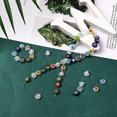 Handmade Millefiori Glass Beads LAMP-YW0001-03B-1