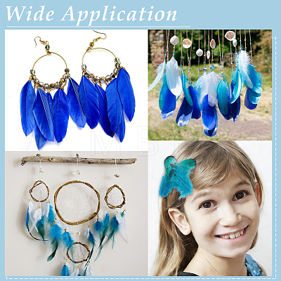 Peacork Feather Ornaments for Kindergarten DIY Crafts AJEW-WH0596-800A-1
