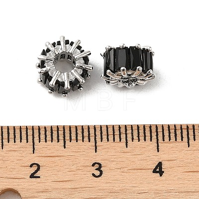 Rack Plating Platinum Brass Micro Pave Cubic Zirconia Beads KK-Q795-02C-P-1