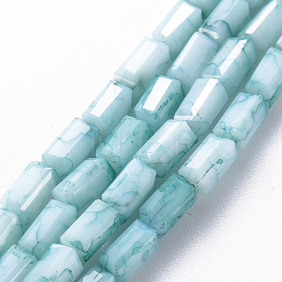 Opaque Baking Painted Crackle Glass Beads Strands X-EGLA-T008-18H-1