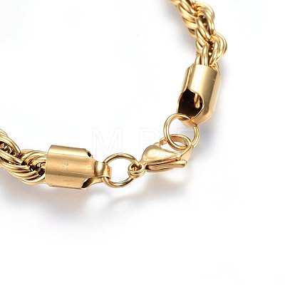 304 Stainless Steel Rope Chain Bracelets X-BJEW-H574-04G-1