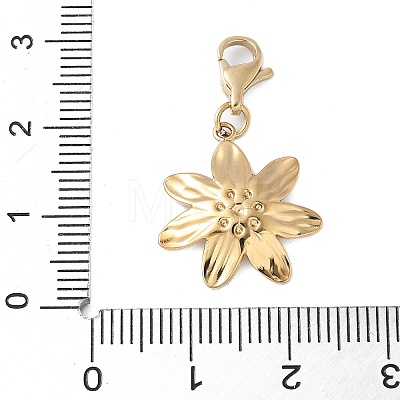 304 Stainless Steel Flower Pendant Decoration STAS-S165-27G-1