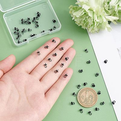 Unicraftale 50Pcs Ion Plating(IP) 304 Stainless Steel Cup Pearl Peg Bails Pin Pendants STAS-UN0038-01-1