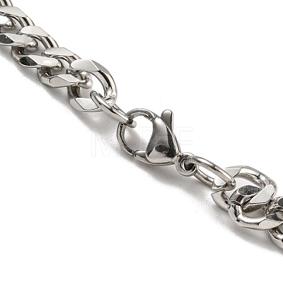 201 Stainless Steel Curb Chain Necklaces for Men NJEW-Q336-08F-P-1