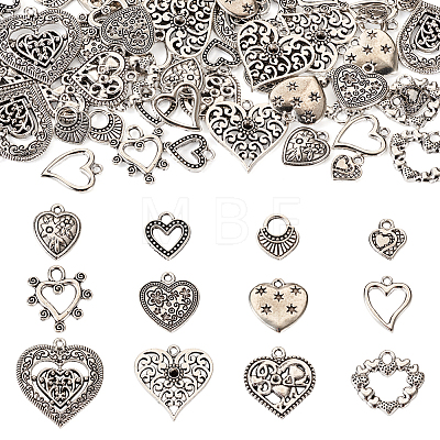 48Pcs 12 Style Tibetan Style Alloy Pendants FIND-TA0003-56-1