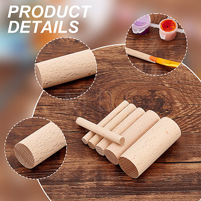  50Pcs 5 Style Solid Beech Wood Craft Sticks WOOD-NB0002-68A-1