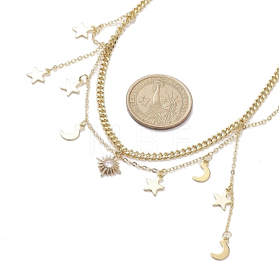 Brass with Stainless Steel Necklaces NJEW-JN04687-1